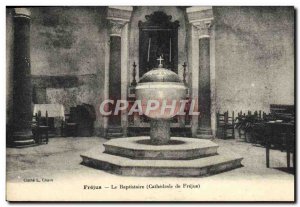 Old Postcard The Baptismal Frejus Cathedral