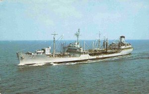 USS Guadalupe AO-32 Fleet Oiler Ship US Navy Ship chrome postcard