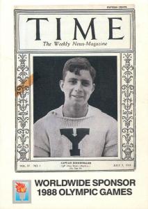 TIME Magasine Postcard Worldwide Sponsor 1988 Olympic Games Captain Rockefeller