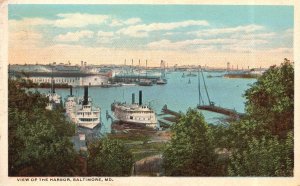 Vintage Postcard 1980 View Harbor Boats Ships Baltimore Maryland I&M Ottenheimer