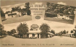 Associate La Fiesta Court Cafe Phoenix Arizona roadside Postcard 21-3266