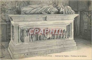 Postcard Old La Celle (Cher) Interior of the Church Tomb of St Sylvain