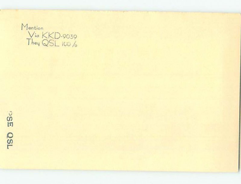 Pre-1980 RADIO CARD - CB HAM OR QSL Washington New Jersey NJ AH2634