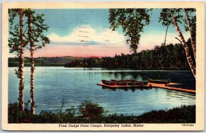 VINTAGE POSTCARD DODGE POND CAMPS AT RANGELEY LAKES MAINE MAILED 1947