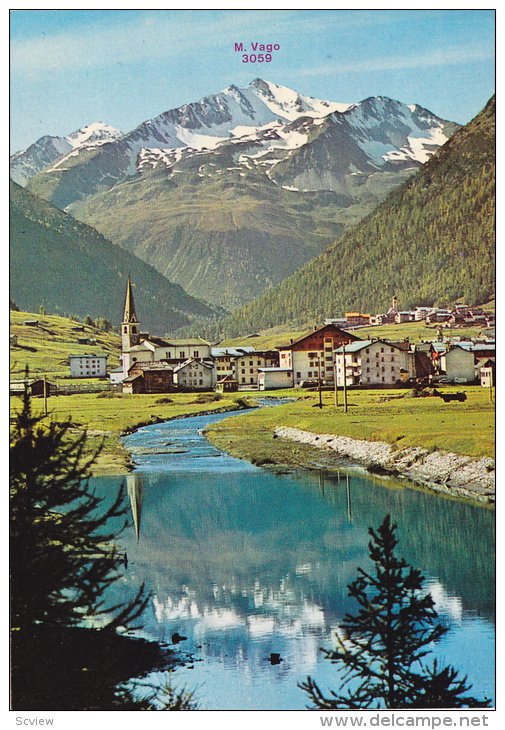 M. Vago, Veduta dal Lago, Livigno, Lombardy, Italy, 50´s-70´s