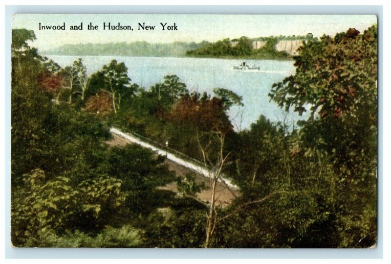 View Of Inwood And The Hudson Manhattan Island New York NY Vintage Postcard 