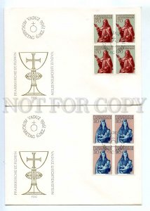 440601 Liechtenstein 1966 year set of FDC Christianity block of four stamps