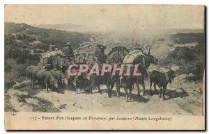 Old Postcard Return of tropeau in Provence by Jourdan Museum Longchamp
