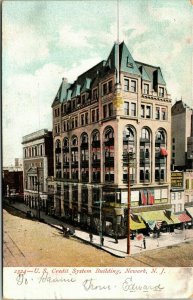 1907 Newark New Jersey NJ US Credit System Building UDB Vintage Postcard 