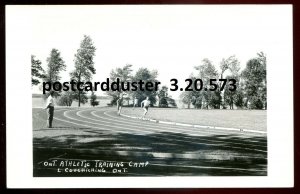 h3658 -LAKE COUCHICHING Ontario 1940s Athletic Training Camp.Real Photo Postcard