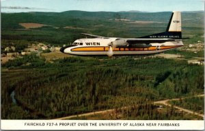 Postcard Alaska's First Airline Fairchild F27-A Prop Jet near Fairbanks~133818