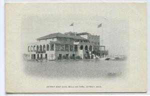 Detroit Boat Club Belle Isle Park Detroit Michigan 1907c postcard