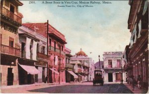 PC MEXICO, A STREET SCENE IN VERA CRUZ, Vintage Postcard (B42213)