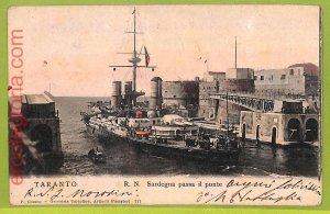 af7660 - VINTAGE POSTCARD - 1900's - SHIP Sardegna SAT NAV - Taranto-