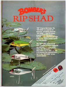 1988 Bomber Rip Shad  Fishing Lure print Ad Old Fishing Lures