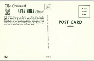 The Continental Alta Mira Hotel, San Francisco, Cal. Vintage Postcard P121