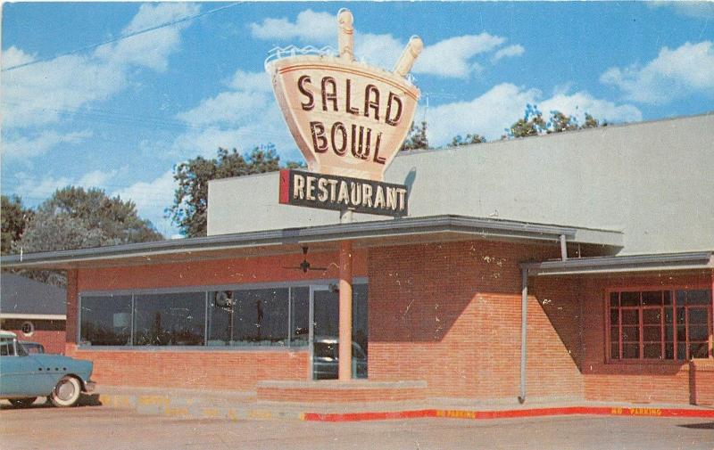 Arkansas AR Postcard Chrome Roadside THE SALAD BOWL Restaurant Gift Shop