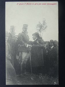 Vesuvius Eruzione del Vesuvio  DUKE OF D'AOSTA INSPECTS DAMAGE 1906 RARE PC