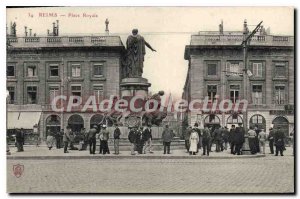 Old Postcard Reims Place Royale
