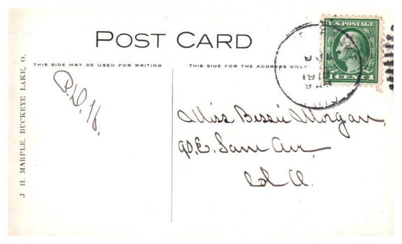 The Pastime Buckeye Lake Boat Postcard Posted 1918