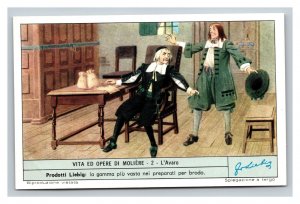 Vintage Liebig Trade Card - Italian - 2 of The Life & Works of Molière Set