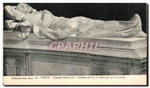 Old Postcard Dreux ssint Louis Chapel Tomb of the Duke of Nemours By Country