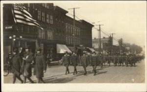 Military Parade Color Guard American Flag c1910 Real Photo Postcard