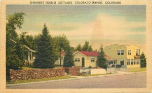 Colorado Springs Colorado Shearer's Tourist Courts roadside Postcard 20-12949