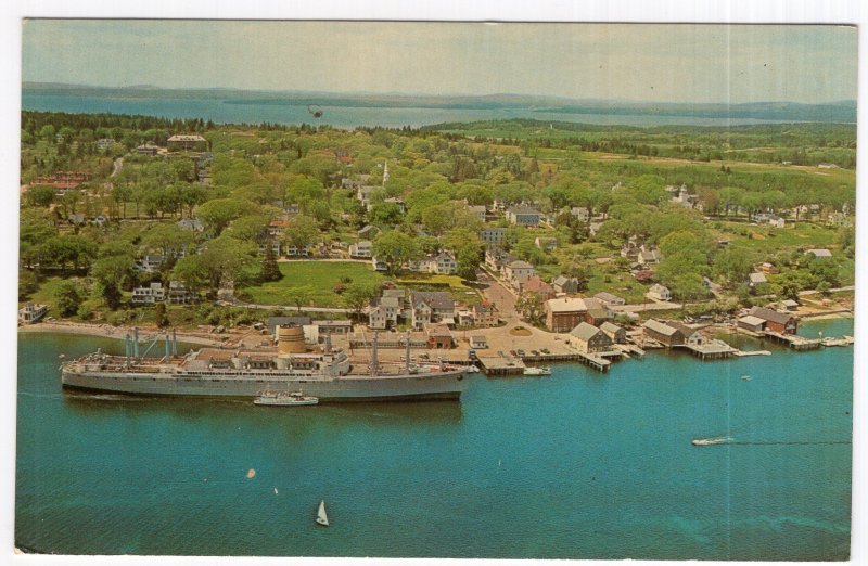 Air View of Castine, Maine, showing the State Of Maine, Training Ship