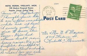 Hotel Huron Ypsilanti MI Michigan 1948