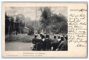 Stockholm Sweden Postcard Open Air Theater Pa Skansen 1904 Antique Posted