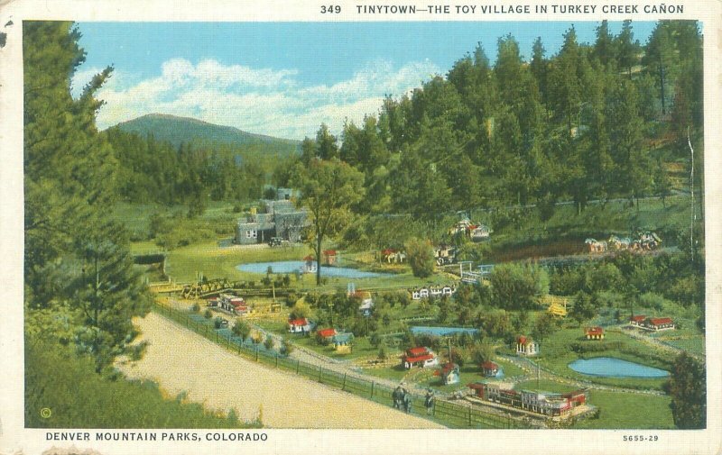 Turkey Creek Canon, Denver, Colorado Tinytown Toy Village White Border Postcard