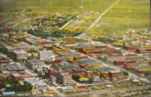 PAMPA TX Aerial View OIL FIELD Old Postcard