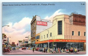 1950s TAMPA FL FRANKLIN STREET KRESS WOOLWORTH DEPARTMENT STORE POSTCARD P2714