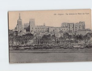 Postcard Vue Générale du Palais des Papes Avignon France