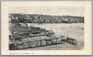 NEWPORT RI HARBOR FRONT ANTIQUE POSTCARD