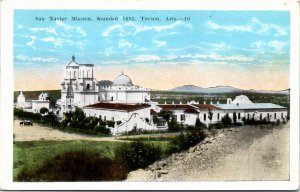 Postcard AZ Tucson San Xavier Catholic Mission Founded in 1692 Church 1920s H27