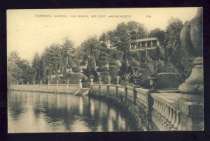 Wellesley, Massachusetts/MA Postcard, Hunnewell Gardens, Lake Waban, 1953!