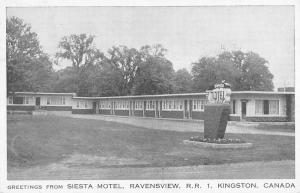 Kingston Canada Ravensview Siesta Motel Street View Antique Postcard K41913 