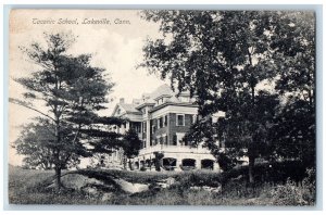 Lakeville Connecticut CT Postcard Taconic School Building Exterior 1910 Trees