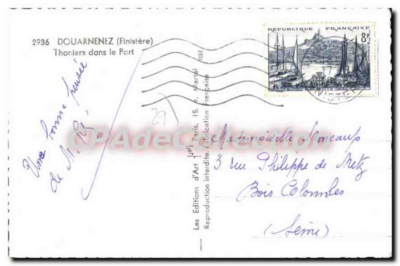 Old Postcard Douarnenez Tuna In The Port