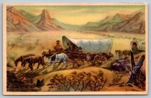 Knott's Berry Farm  Ghost Town  Covered Wagon  Buena Park  California   Postcard