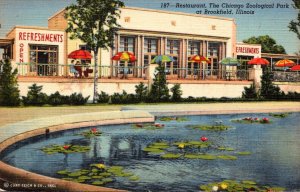 Illinois Chicago Zoological Park Restaurant At Brookfield 1948 Curteich