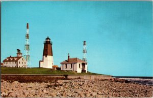 Point Judith Lighthouse Narragansett RI Vintage Postcard F51