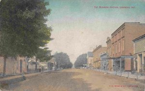 Street Scene Business Section Leesburg Indiana 1910 postcard