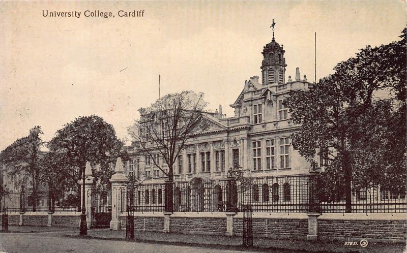 University College, Cardiff, Wales, early postcard