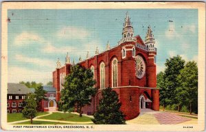 Postcard CHURCH SCENE Greensboro North Carolina NC AL7911