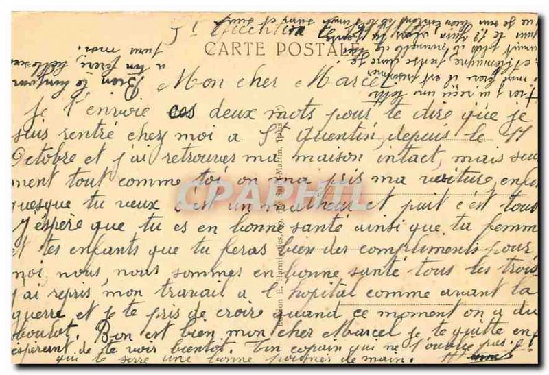 Old Postcard St Quentin Aisne The Caisse d'Epargne