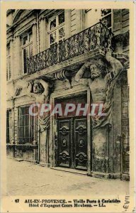 Old Postcard Aix en Provence Old Gate Hotel has Caryatids Espagnet Cours Mira...