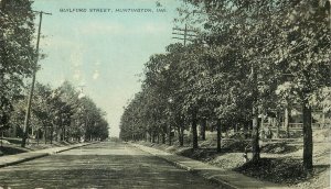 Vintage Postcard; Guilford Street Huntington IL Lime City CU Williams Photoette